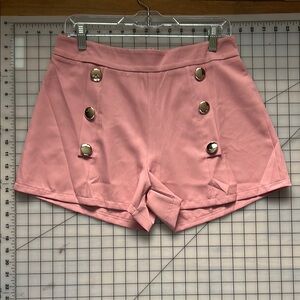 Pastel Pink High Waist Tailored Shorts